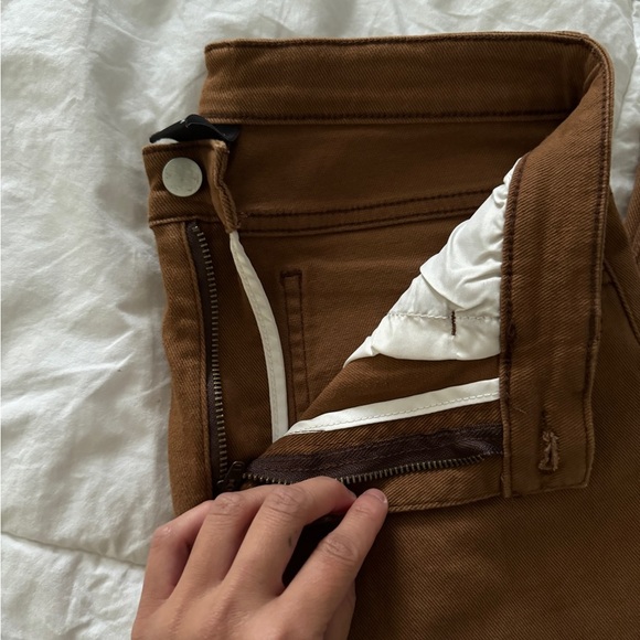 Cider Bootleg Jeans Frayed Bottom Brown Jeans Size S two front and back pockets - Picture 5 of 12